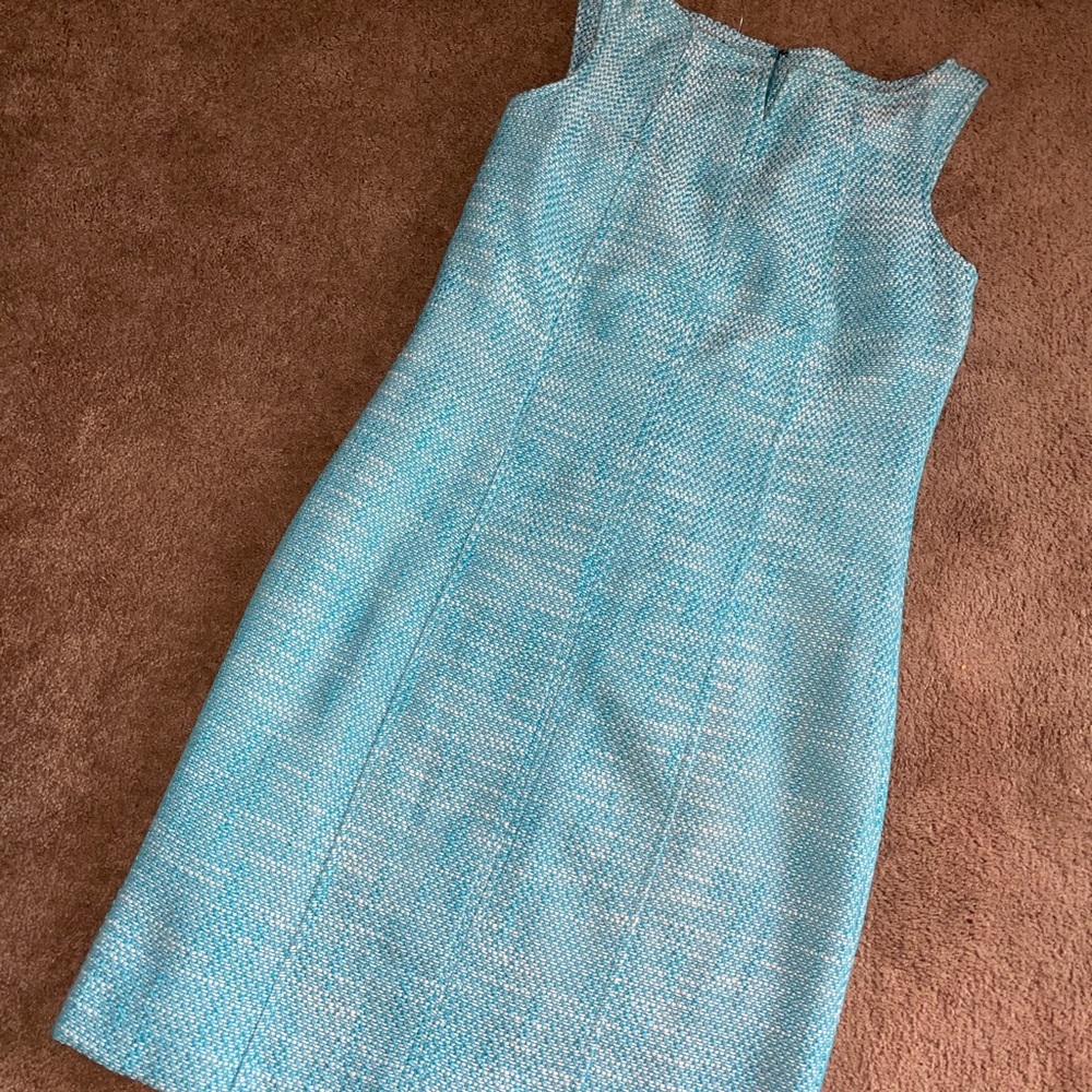 New dress. Blue and white